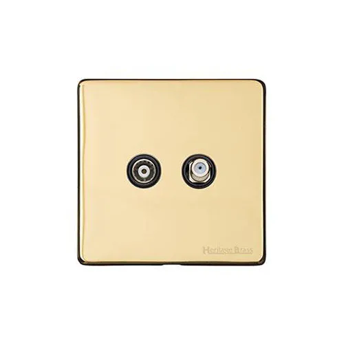 Studio Range-Polished Brass-TV/Satellite Socket