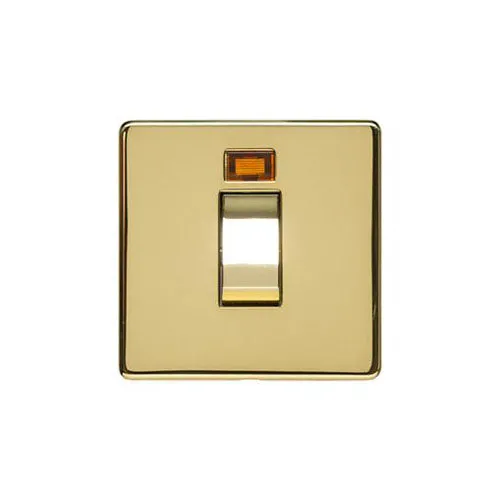 Studio Range-Polished Brass-45A DP Cooker Switch with Neon (single plate)