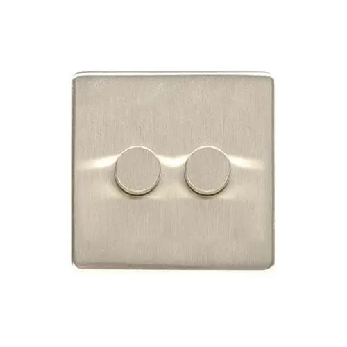 Studio Range-Satin Nickel-2 Gang Dimmer (400 watts)