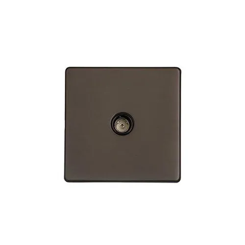 Studio Range-Matt Bronze-1 Gang Non-Isolated TV Coaxial Socket