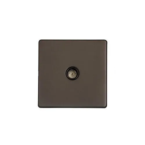 Studio Range-Matt Bronze-1 Gang Isolated TV Coaxial Socket