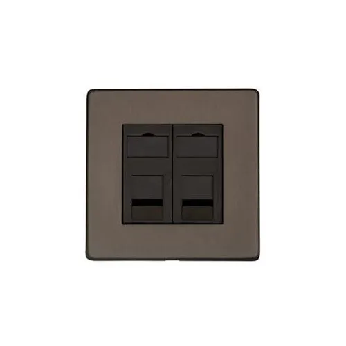 Studio Range-Matt Bronze-2 Gang Master Line Socket