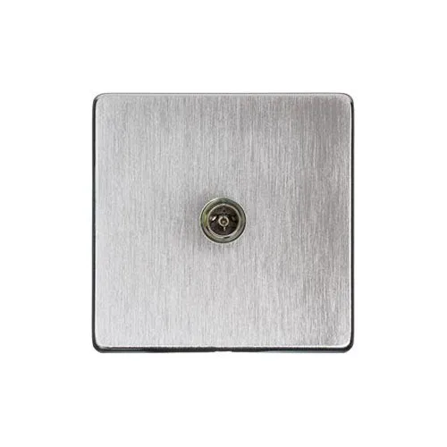 Studio Range-Satin Chrome-1 Gang Isolated TV Coaxial Socket