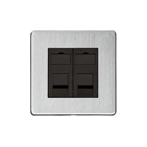 Studio Range-Satin Chrome-2 Gang Secondary Line Socket