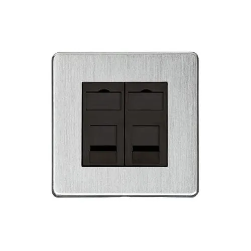 Studio Range-Satin Chrome-2 Gang RJ45