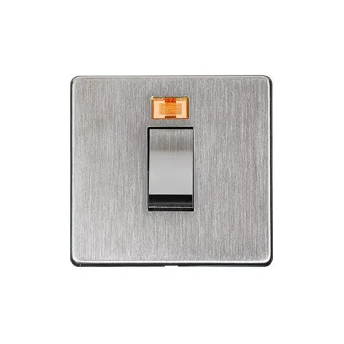 Studio Range-Satin Chrome-45A DP Cooker Switch with Neon (single plate)