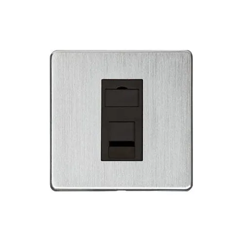Studio Range-Satin Chrome-1 Gang RJ45