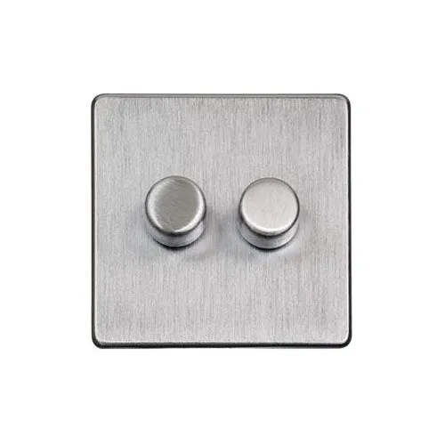 Studio Range-Satin Chrome-2 Gang Dimmer (400 watts)