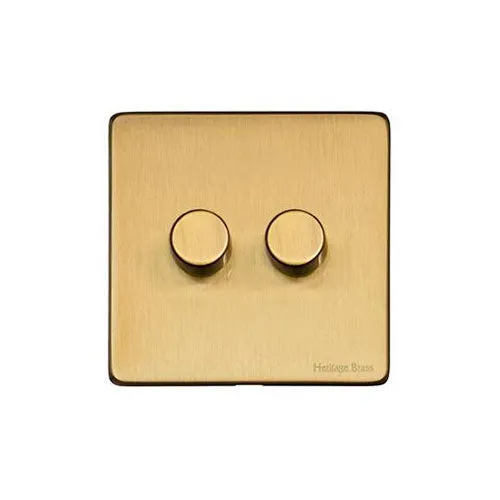 Studio Range-Satin Brass-2 Gang Dimmer (400 watts)