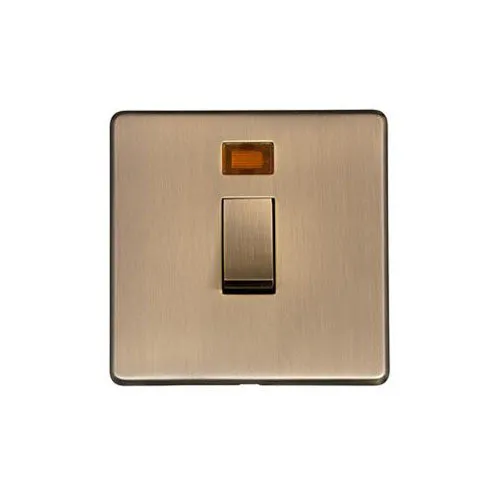 Studio Range-Antique Brass-20A DP SWITCH with Neon