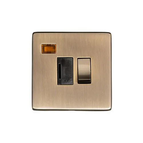 Studio Range-Antique Brass-Switched Spur with Neon (13 Amp)