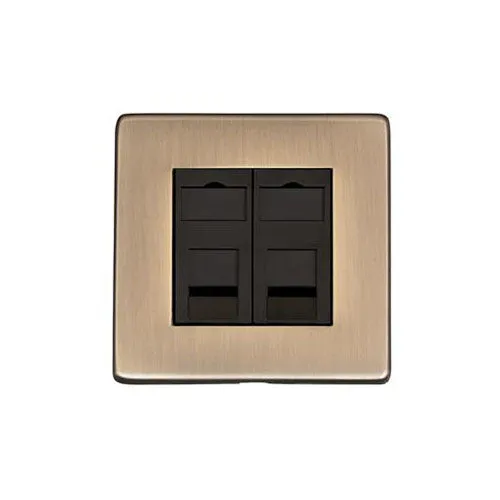Studio Range-Antique Brass-2 Gang Secondary Line Socket