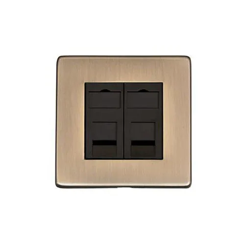 Studio Range-Antique Brass-2 Gang Master Line Socket