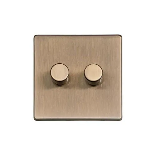 Studio Range-Antique Brass-2 Gang Dimmer (250 watts)