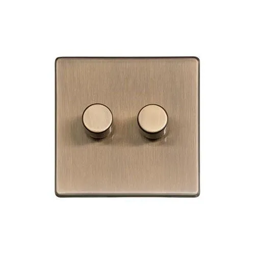 Studio Range-Antique Brass-2 Gang Dimmer (400 watts)
