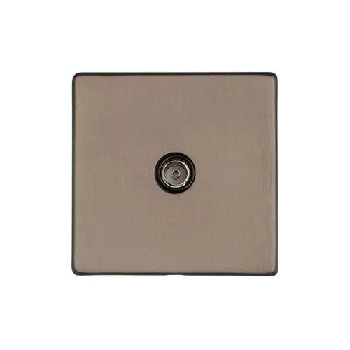 Studio Range-Aged Pewter-1 Gang Non-Isolated TV Coaxial Socket