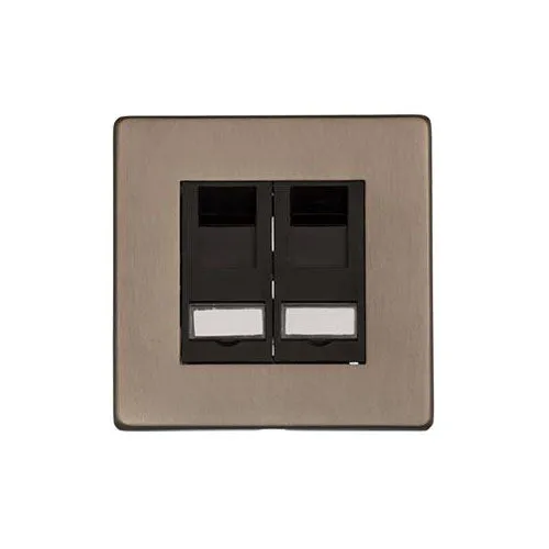 Studio Range-Aged Pewter-2 Gang Secondary Line Socket