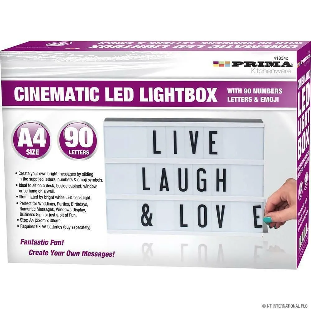 A4 Cinematic Light Up Letter Emojis Box Led Sign Wedding Party