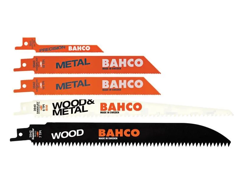 Bahco Sabre Saw Blade Set, 5-Piece, Bi-Metal & HCS