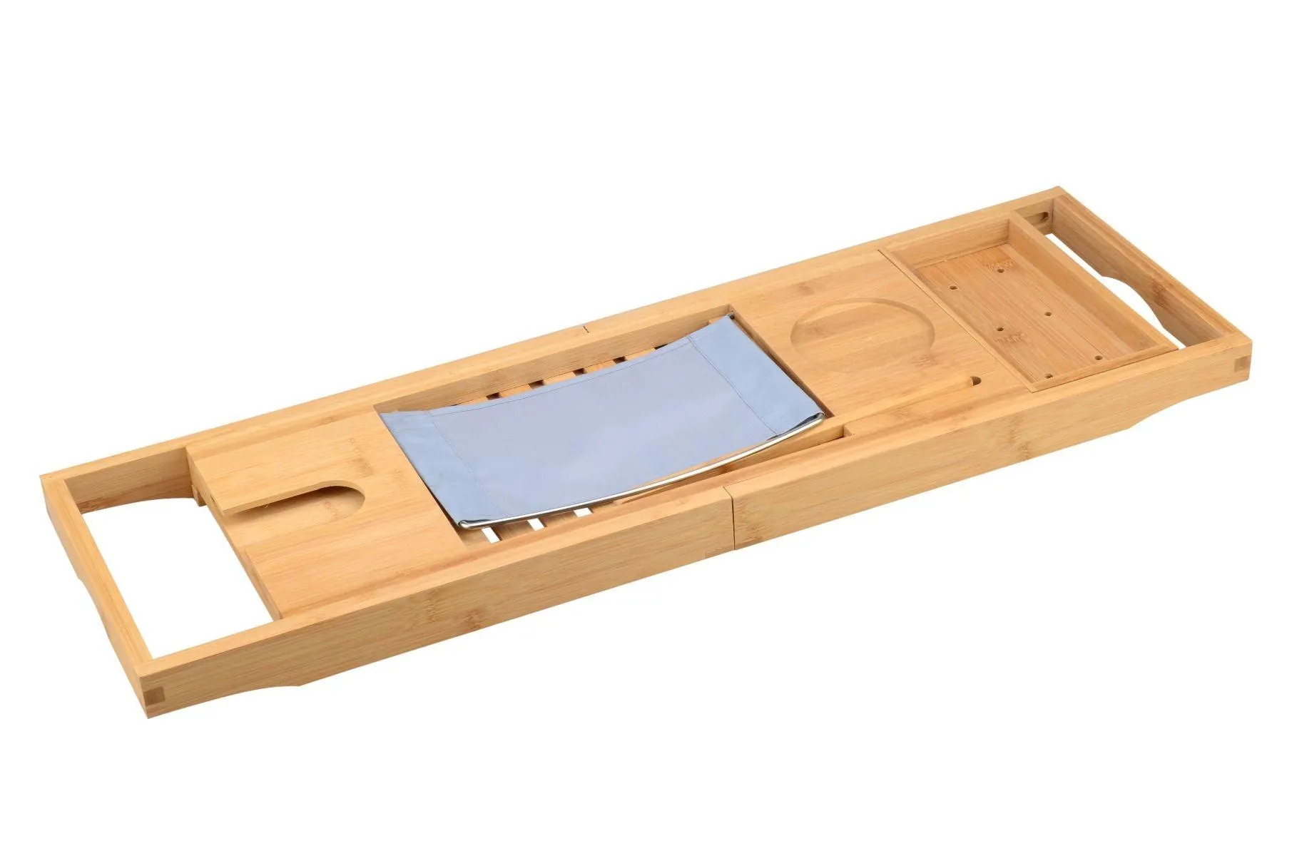 ALDEN BY BLUE SPOT TOOLS BAMBOO EXTENDABLE BATH RACK, 70CM TO 120CM