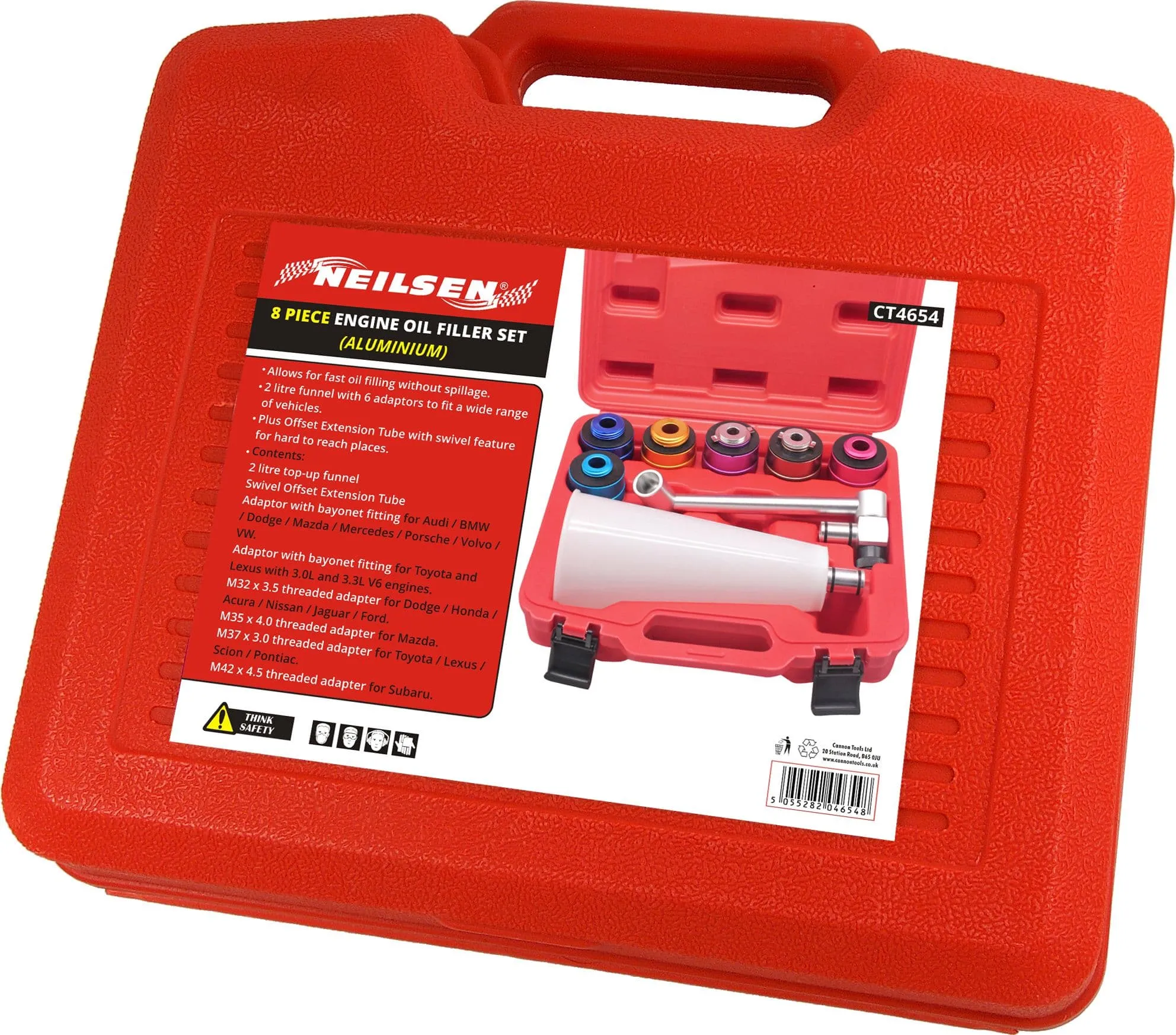 Alumiminum Engine Oil Funnel Filler & Adaptor Set + Swivel Tube Fits Most Cars