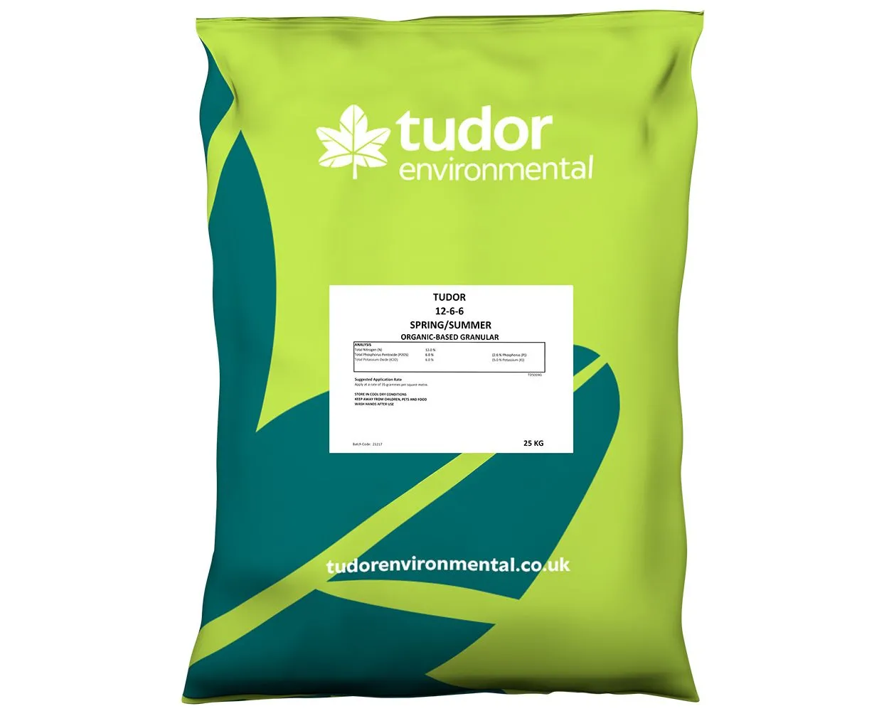 Tudor Spring/Summer Organic Fine Turf Fertiliser,12-6-6,25kg