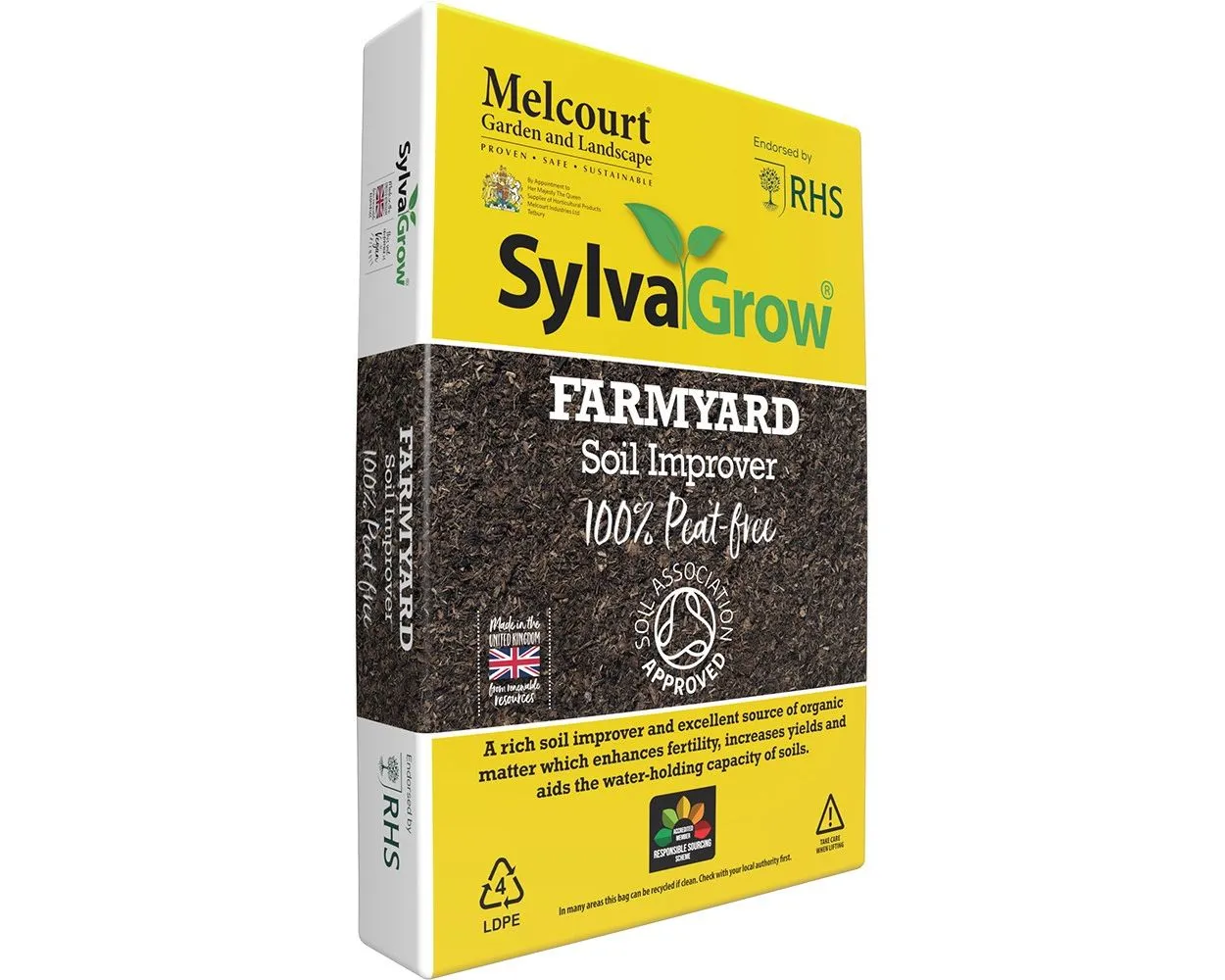 Melcourt Farmyard Soil Improver, Peat-Free Compost™, 50 Ltr