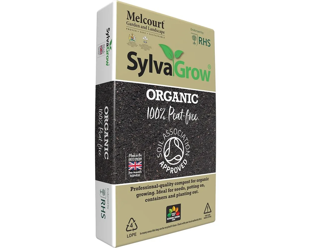SylvaGrow Organic Multi Purpose (Peat-free) Compost, 40 ltr