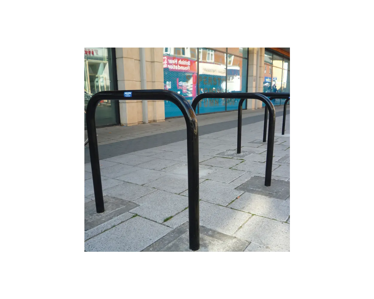 Cycle Rack - hoop style, concrete-in, black finish