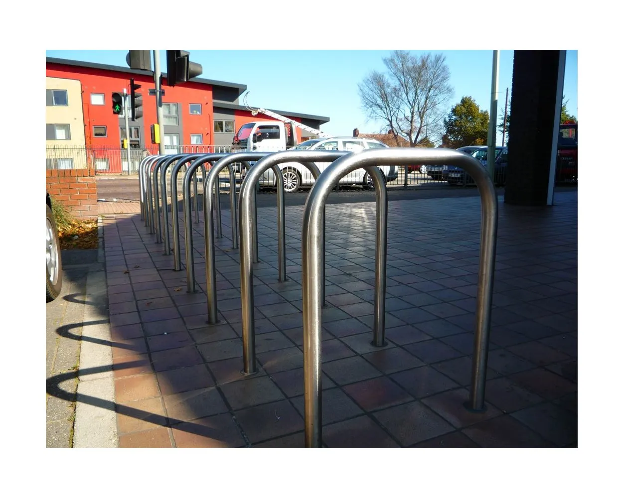 Cycle Rack - hoop style, concrete-in, galv finish