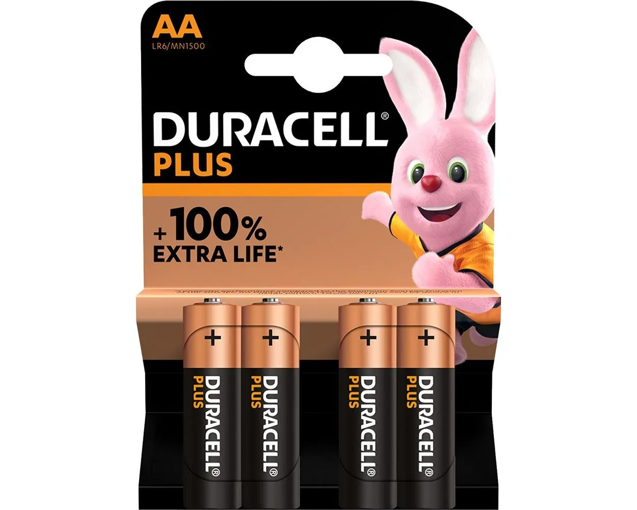 Duracell AA Cell Plus Power +100% Batteries (Pack 4)