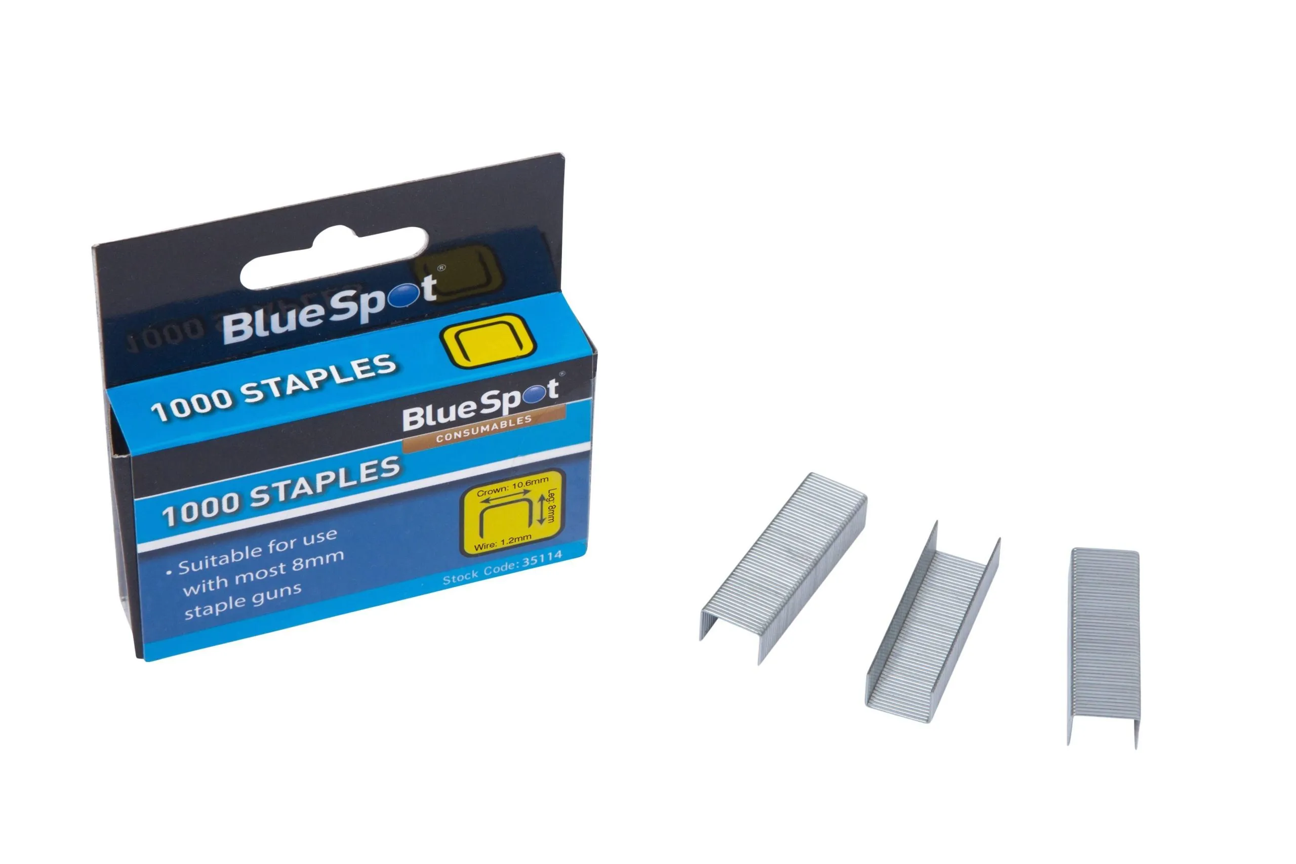BLUE SPOT 8MM CROWN FLAT WIRE STAPLES JT21 STYLE