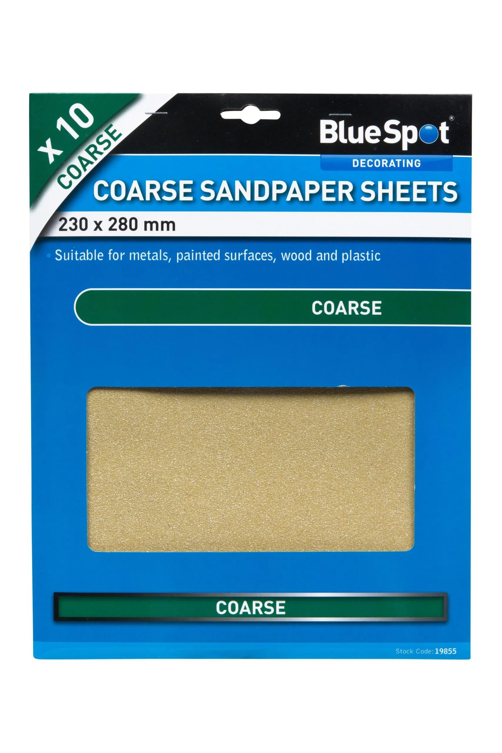 BLUE SPOT TOOLS 10 PCE COARSE SANDPAPERS