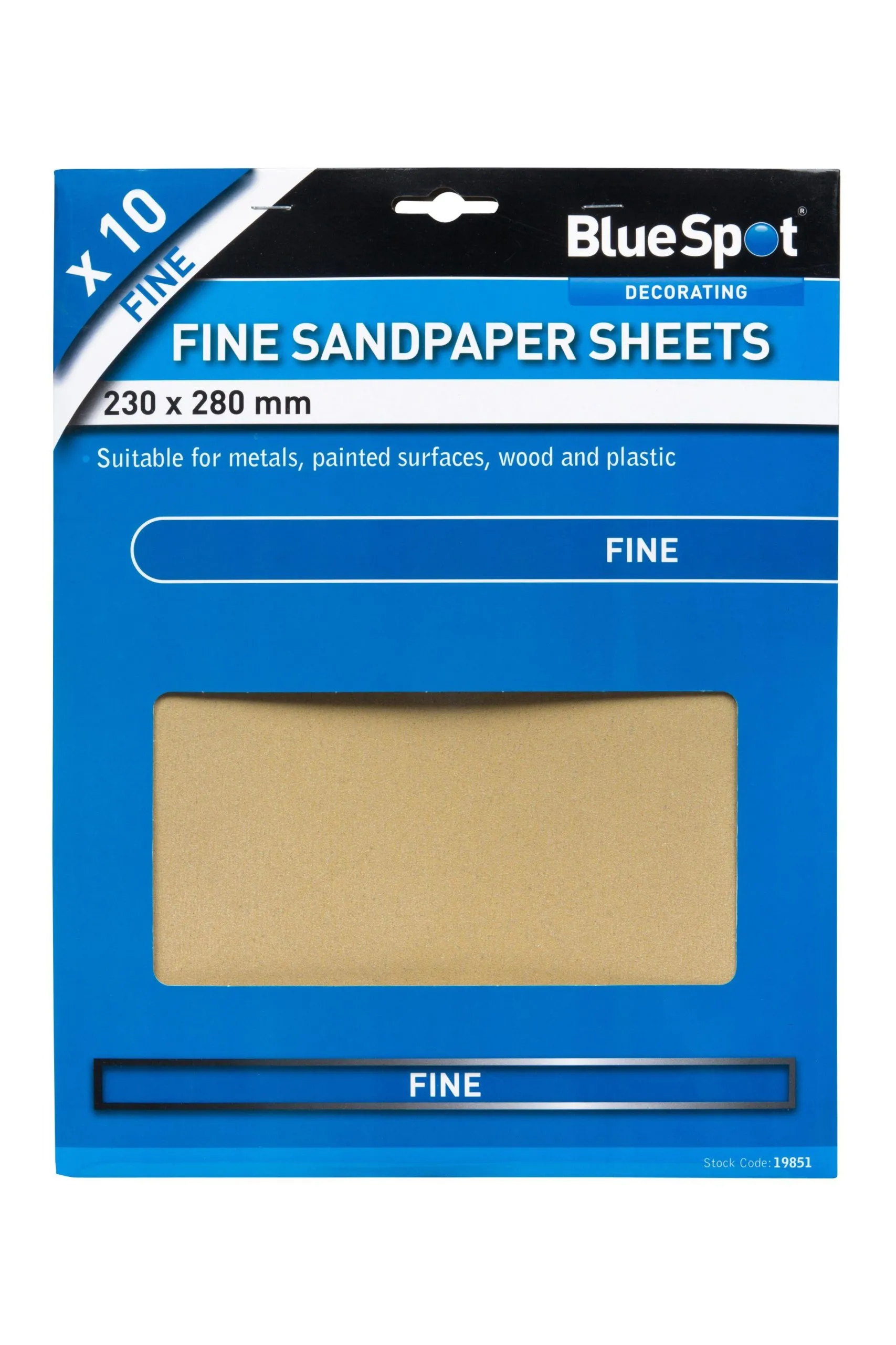 BLUE SPOT TOOLS 10 PCE FINE SANDPAPERS