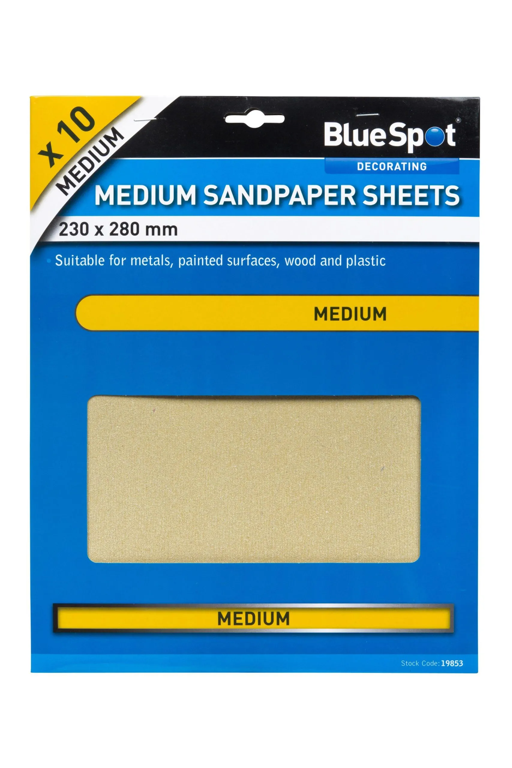 BLUE SPOT TOOLS 10 PCE MEDIUM SANDPAPERS
