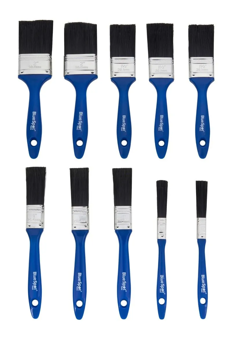 BLUE SPOT TOOLS 10 PCE SYNTHETIC WORKSHOP BRUSH SET (2 PCE 1/2", 3 PCE 1", 3 PCE 1 1/2", 2 PCE 2")