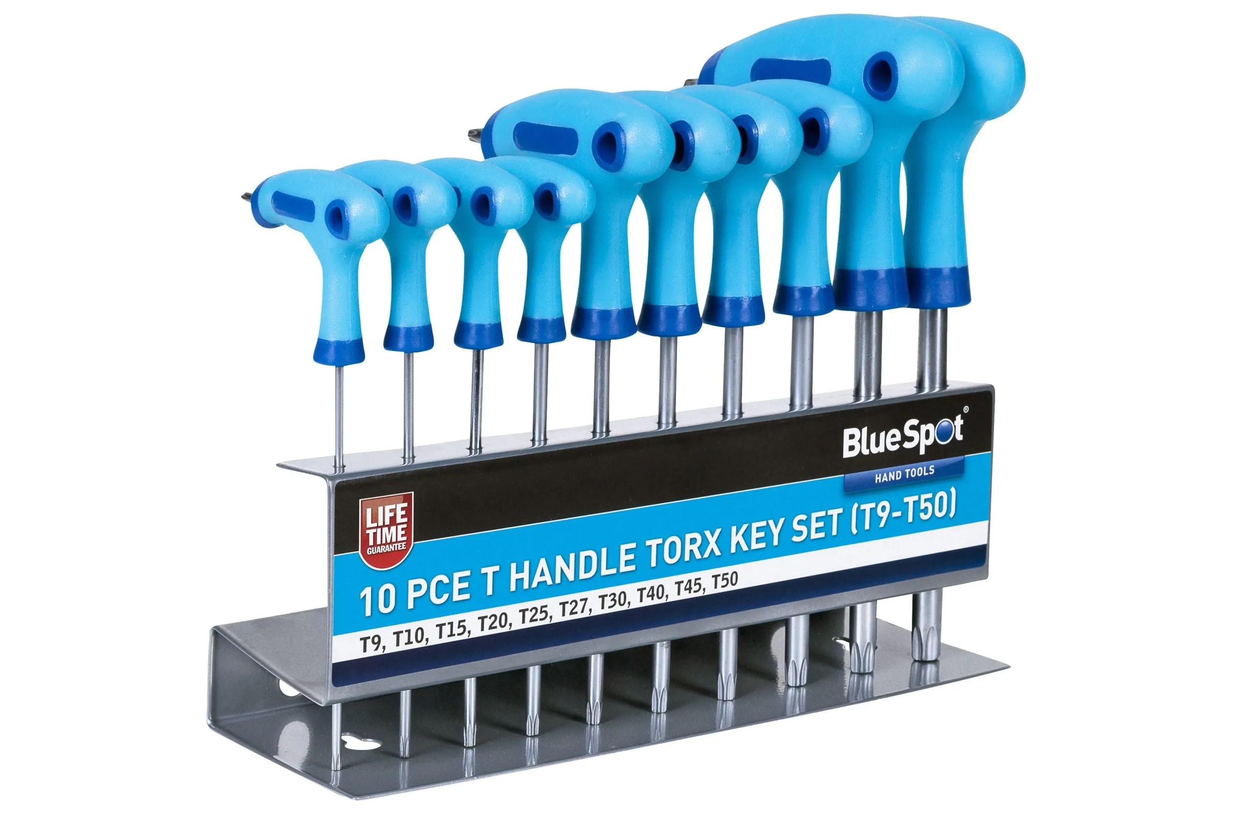 BLUE SPOT TOOLS 10 PCE T HANDLE TORX KEY SET (T9-T50)