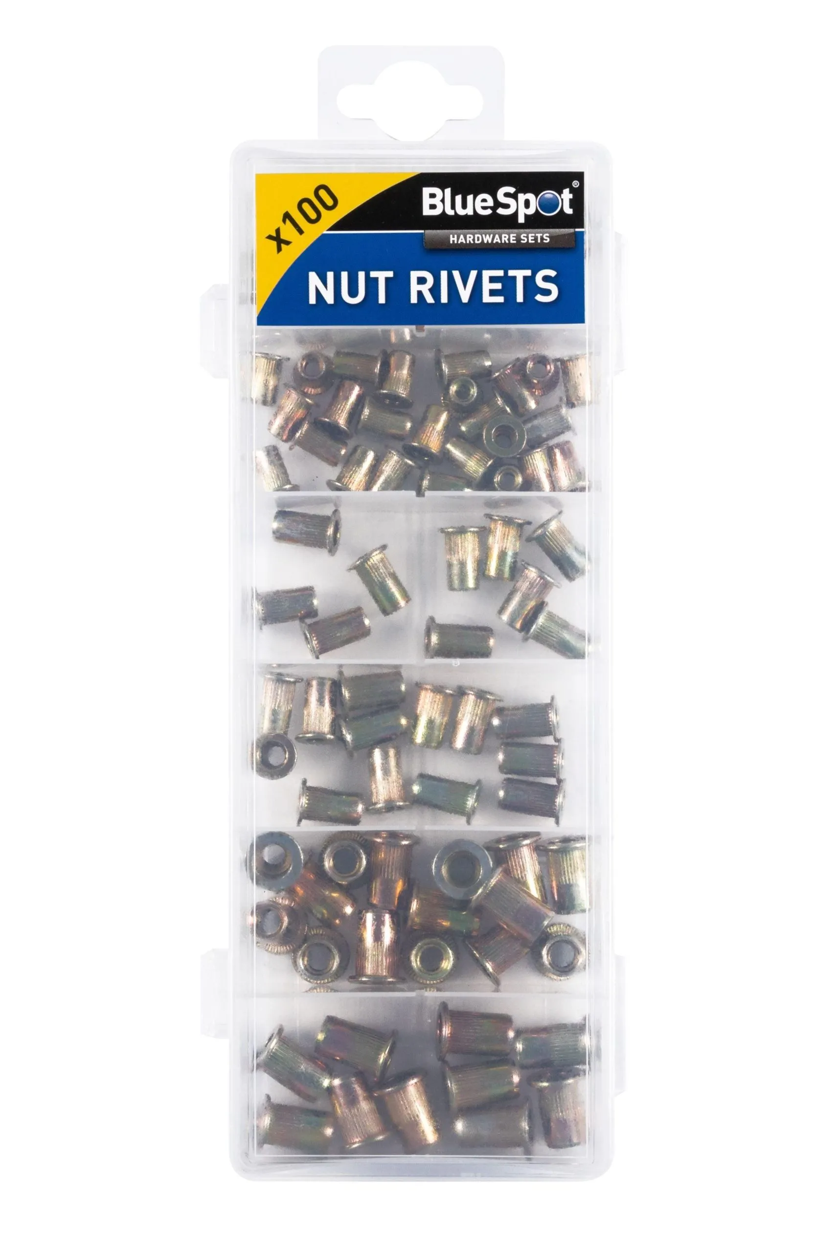 BLUE SPOT TOOLS 100 PCE NUT RIVETS (M3 - M6)