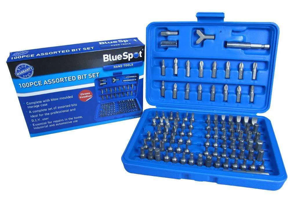 BLUE SPOT TOOLS 100 PCE SECURITY SCREWDRIVER BIT SET