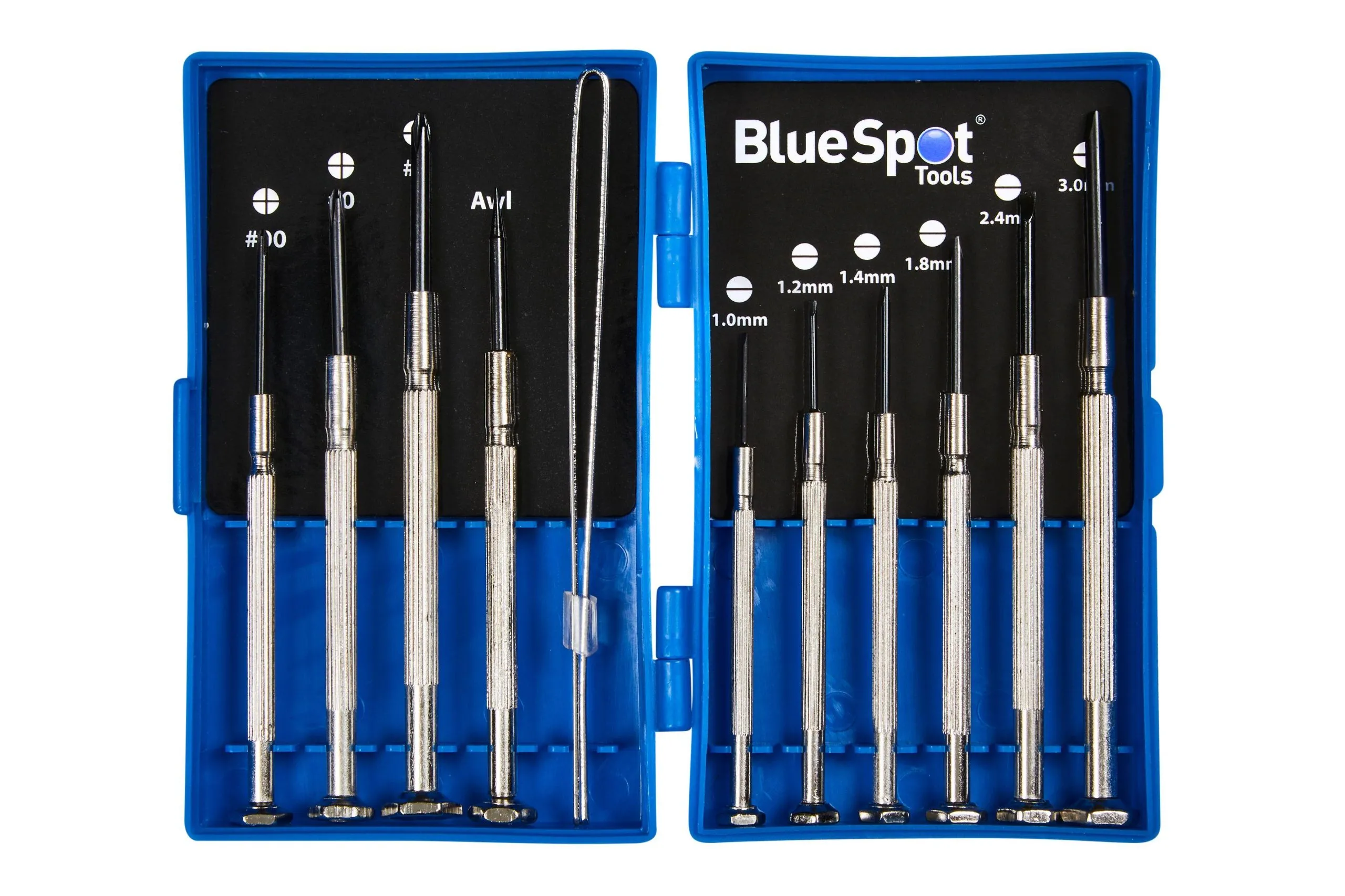 BLUE SPOT TOOLS 11 PCE PRECISION SCREWDRIVERS WITH TWEEZERS