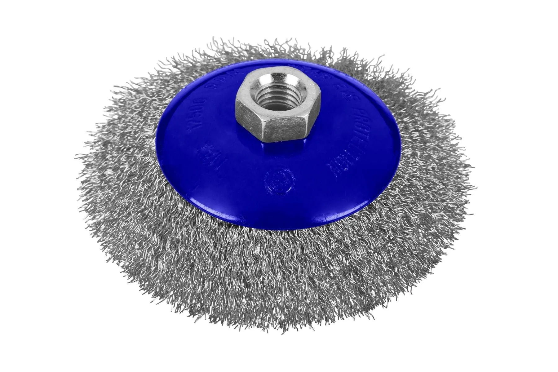 BLUE SPOT TOOLS 115MM (4 1/2") M14 X 2 STEEL BEVEL WIRE CUP BRUSH