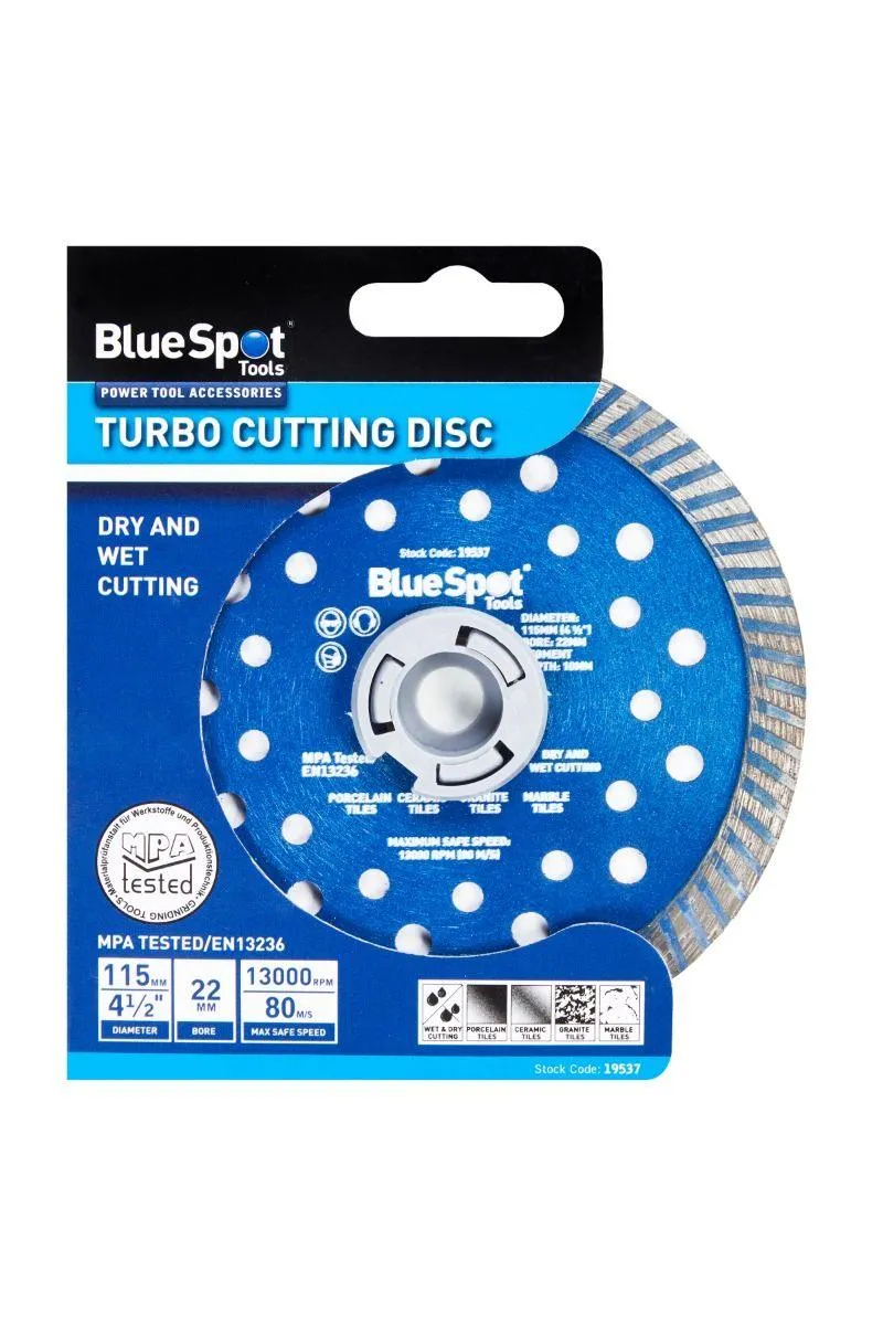 BLUE SPOT TOOLS 115MM (4 ½”) TURBO CUTTING DISC