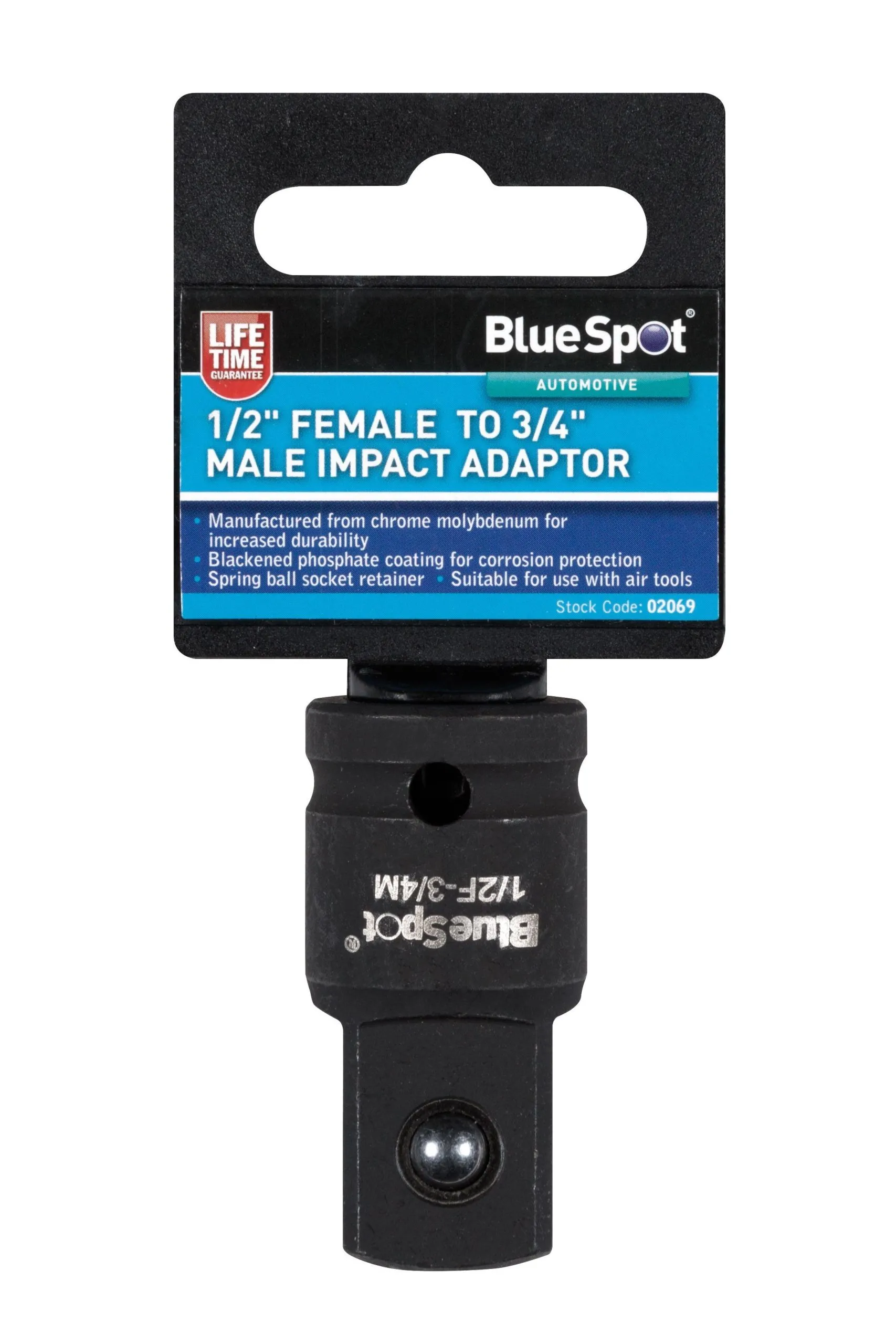BLUE SPOT TOOLS 1/2" FEMALE TO 3/4" MALE IMPACT ADAPTOR