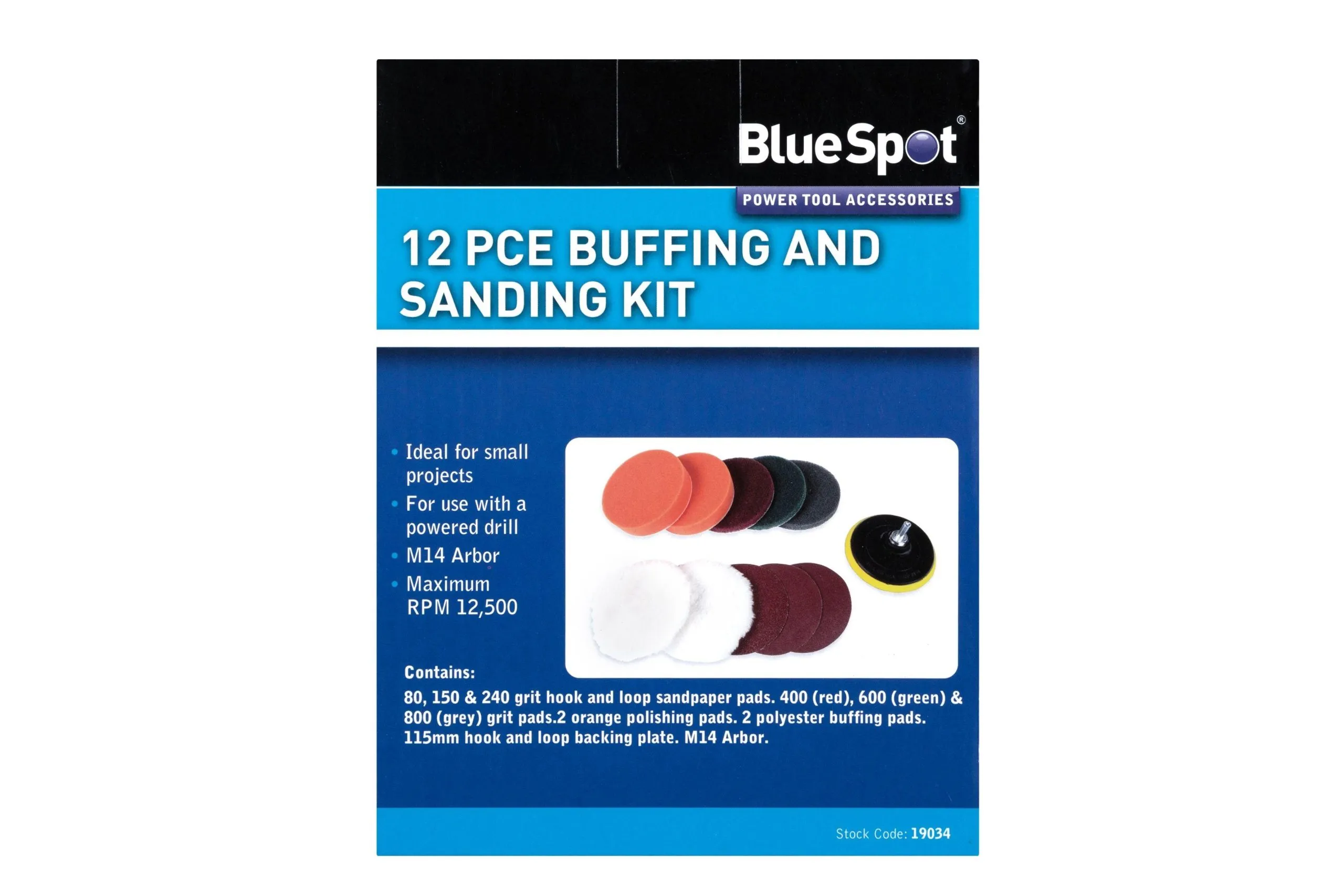 BLUE SPOT TOOLS 12 PCE BUFFING AND SANDING KIT