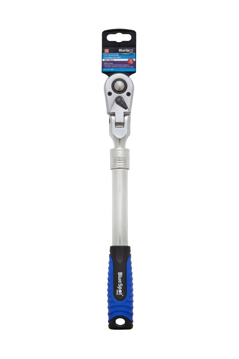 BLUE SPOT TOOLS 1/2" TELESCOPIC FLEXIBLE RATCHET (350-490MM) (72 TEETH)