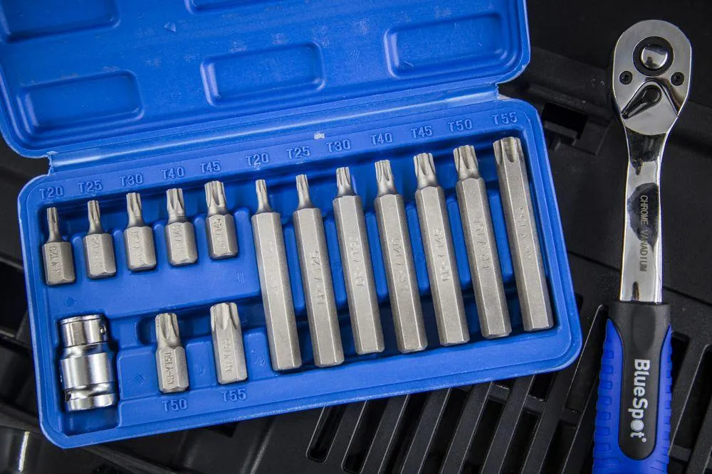 BLUE SPOT TOOLS 15 PCE 1/2" TORX BIT SET (T20-T55)
