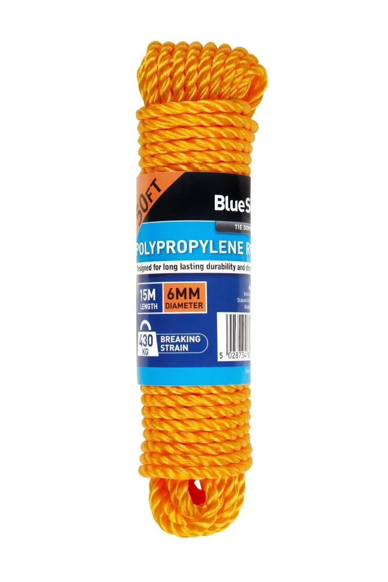 BLUE SPOT TOOLS 15M X 6MM (50FT) POLY ROPE