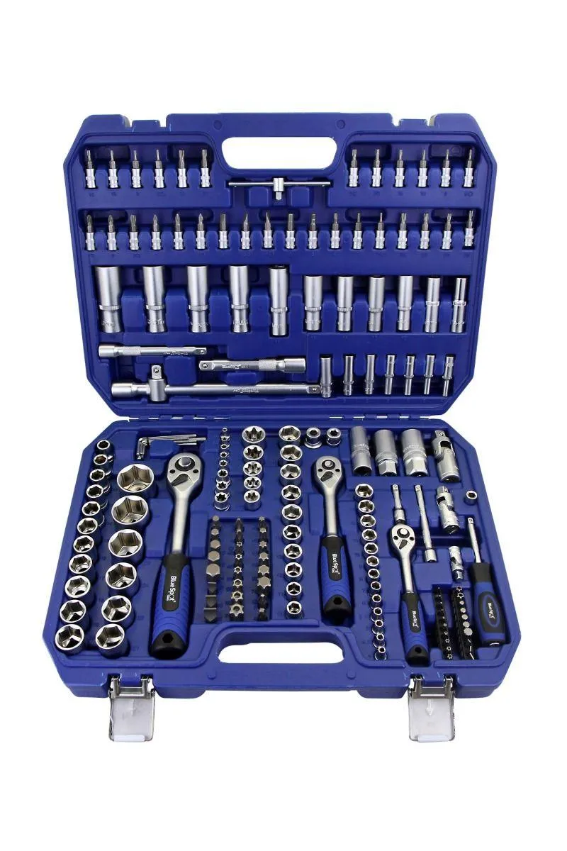 BLUE SPOT TOOLS 171 PCE METRIC 1/4", 3/8" & 1/2" SOCKET SET (1/4" 4-14MM) (3/8" 10-19MM) (1/2" 10-32MM)
