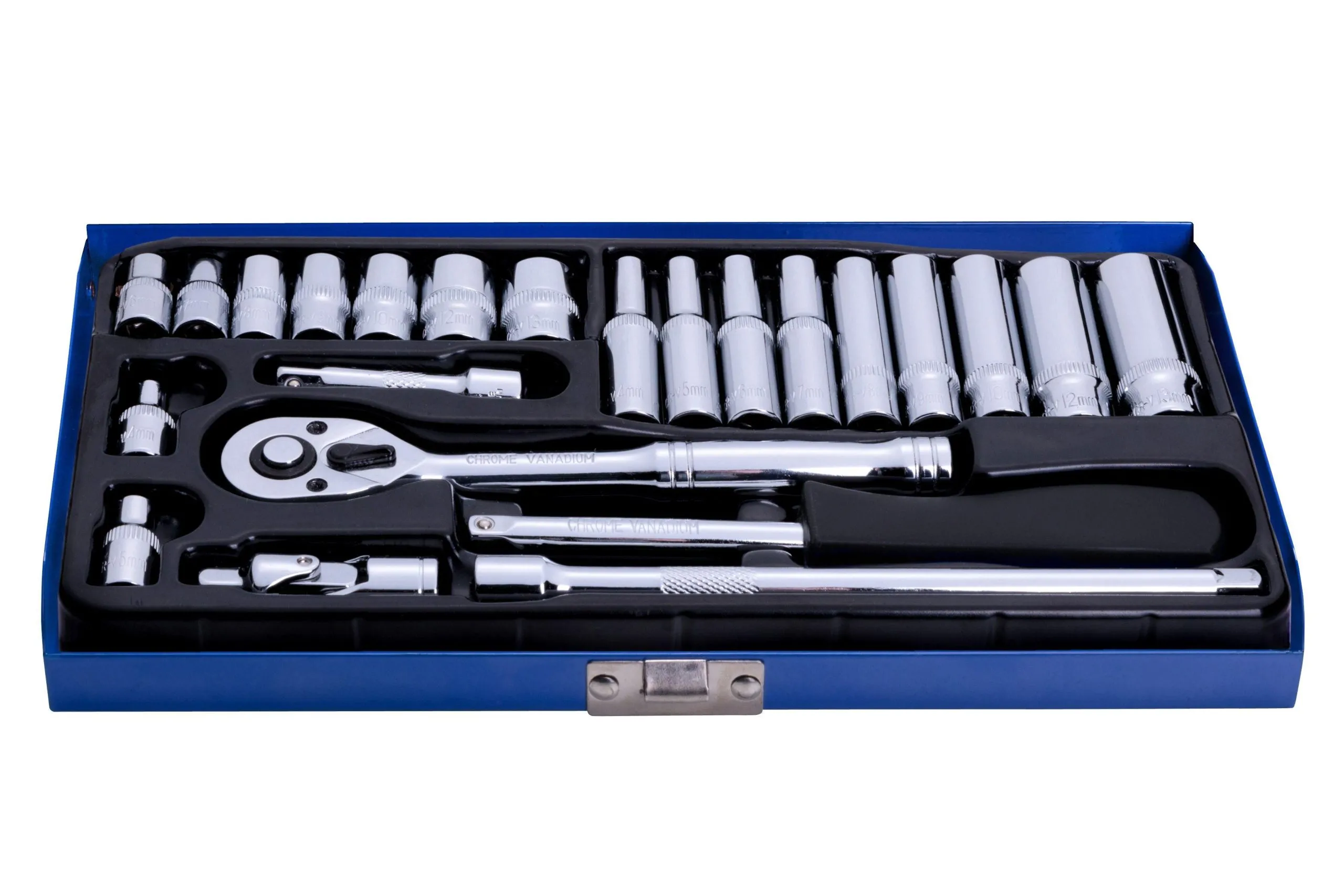 BLUE SPOT TOOLS 24 PCE 1/4" METRIC SOCKET SET (4-13MM)