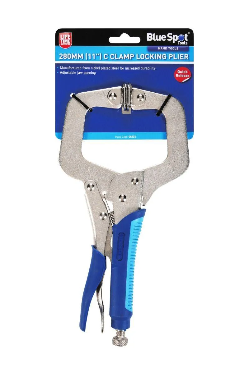BLUE SPOT TOOLS 280MM (11") C CLAMP LOCKING PLIER